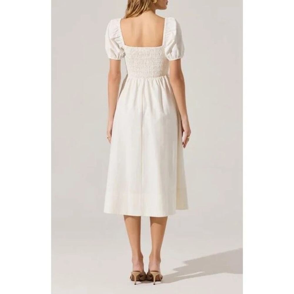 ASTR THE LABEL | Bow Detail Smock Bodice Cotton Blend Dress Sz XL - Picture 2 of 8